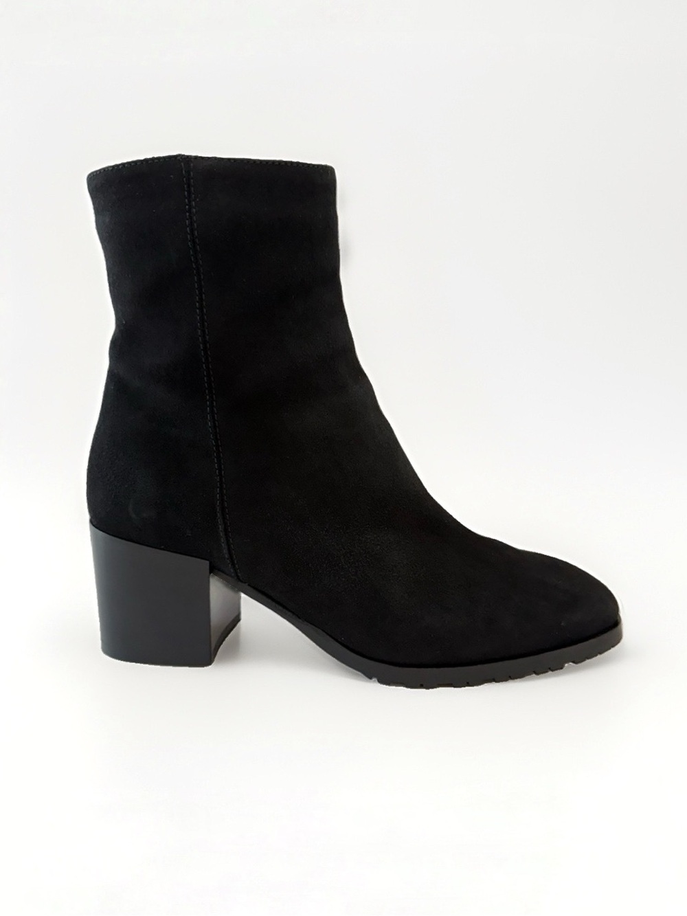AQUATALIA BLACK SUEDE CHUNKY HEEL ANKLE BOOTS